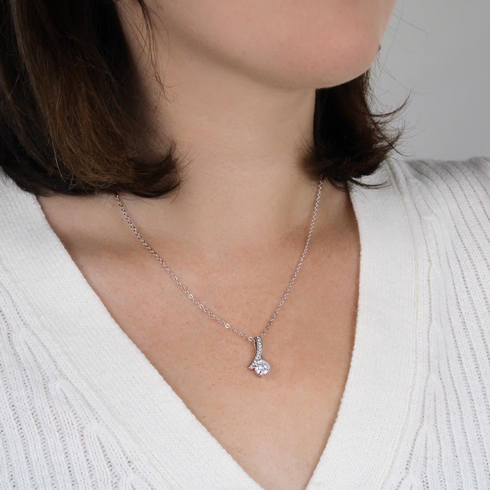 Alluring Beauty White Gold Necklace - Rosela