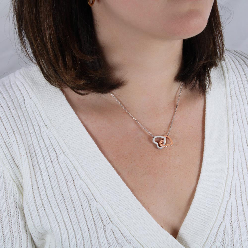 Interlocking Hearts White Gold Necklace