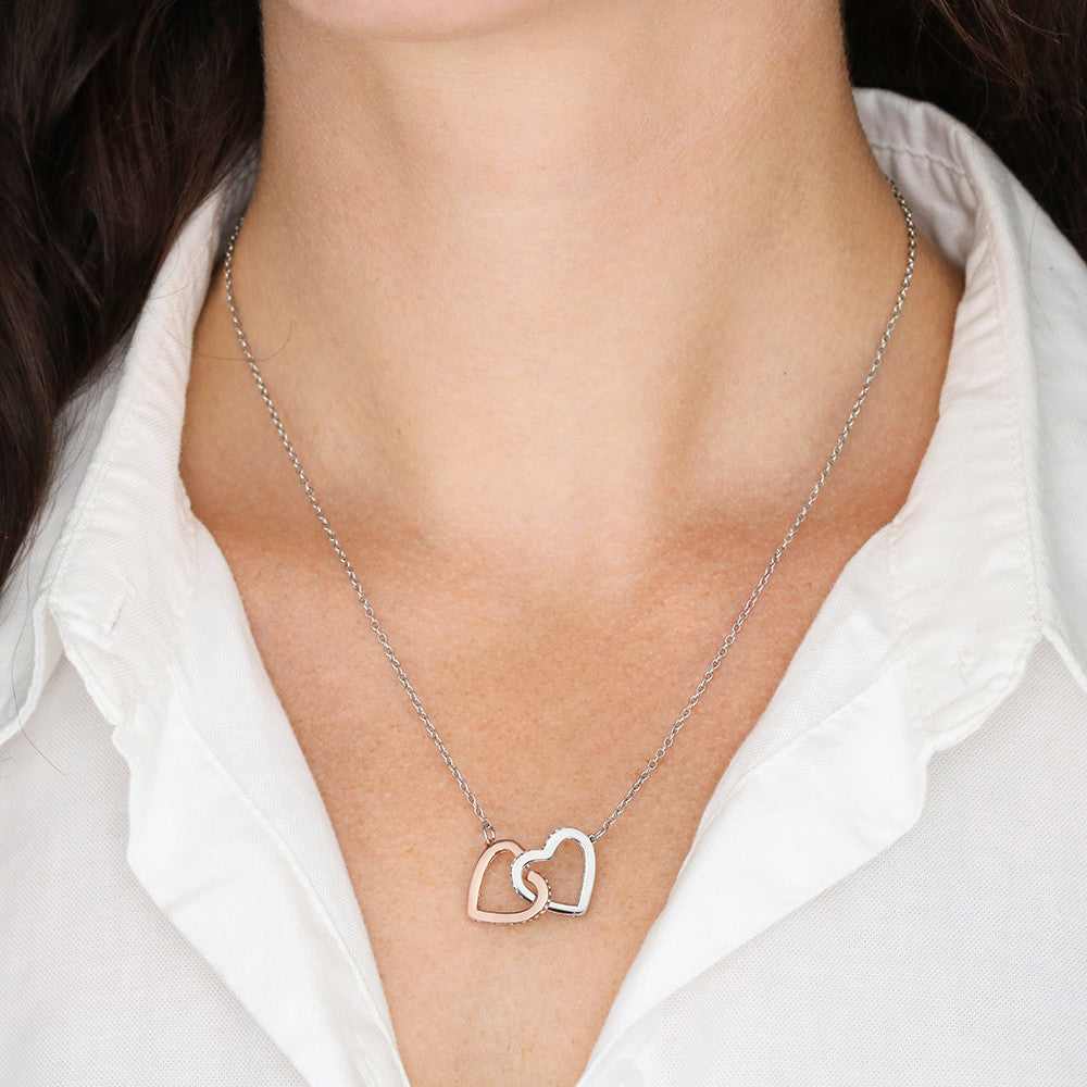 Interlocking Hearts White Gold Necklace