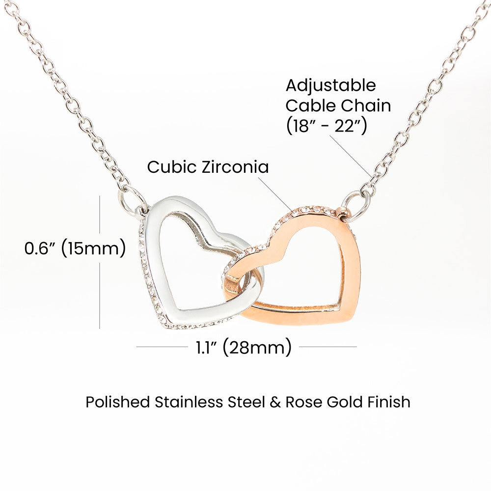 Interlocking Hearts White Gold Necklace