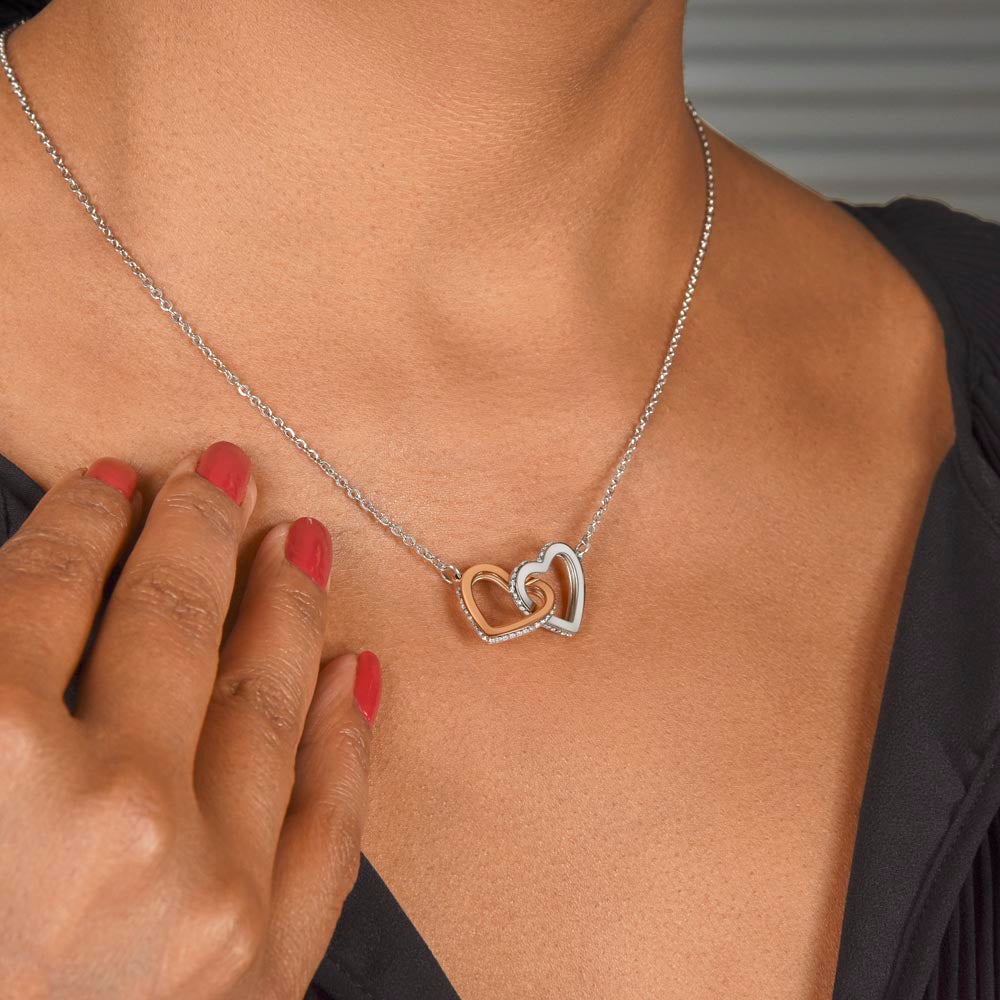 Interlocking Hearts White Gold Necklace