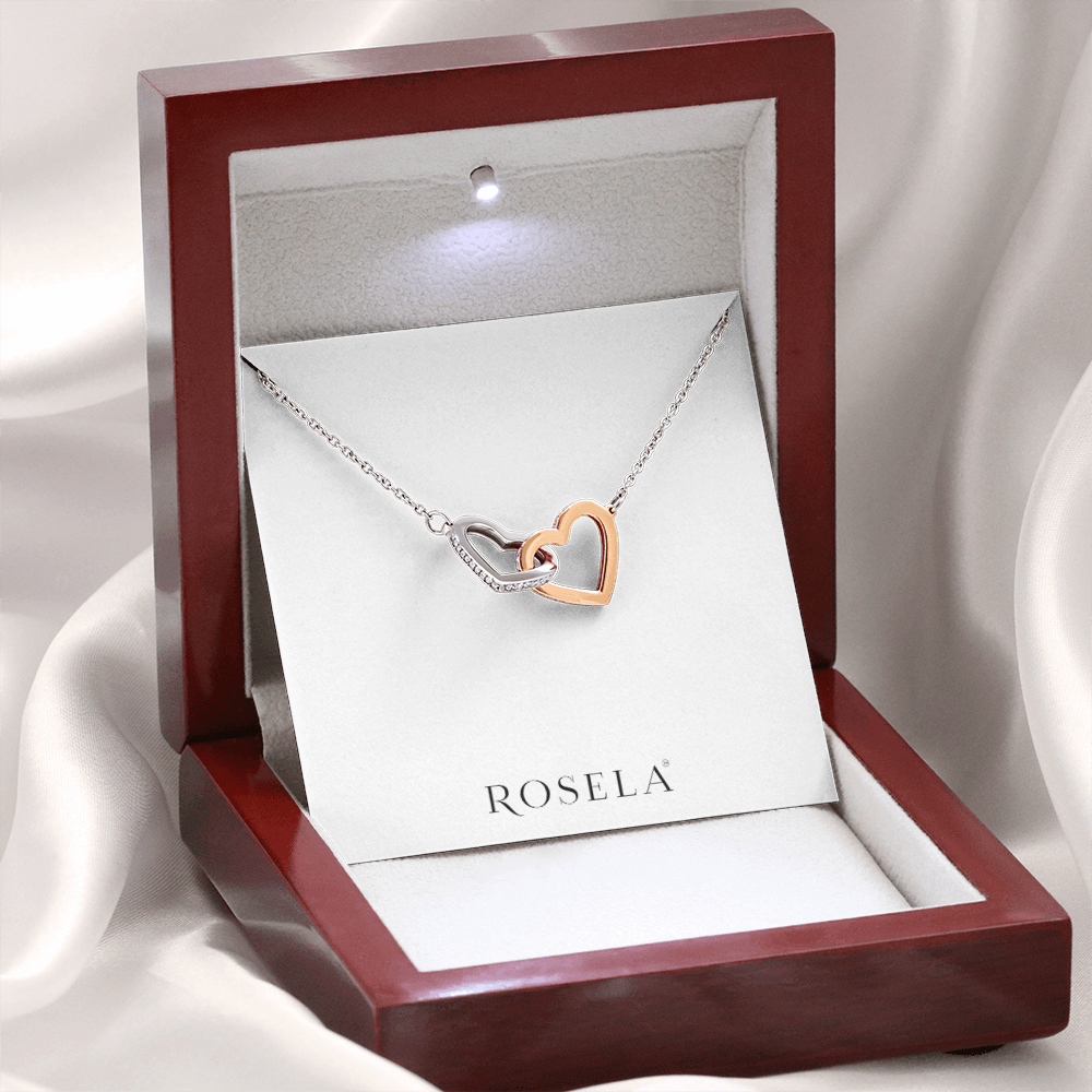 Interlocking Hearts White Gold Necklace