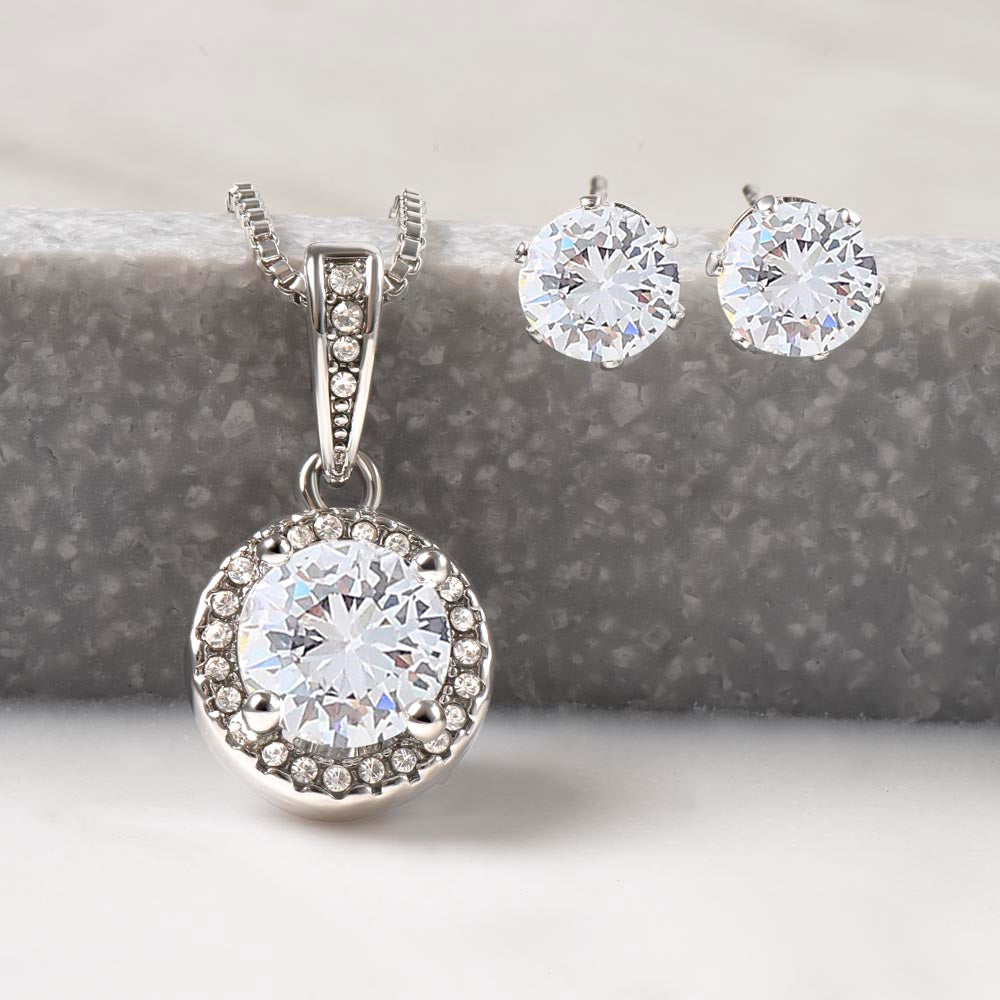 Eternal Hope White Gold Earring & Necklace Set