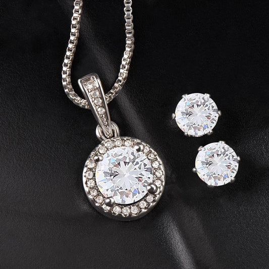 Eternal Hope White Gold Earring & Necklace Set