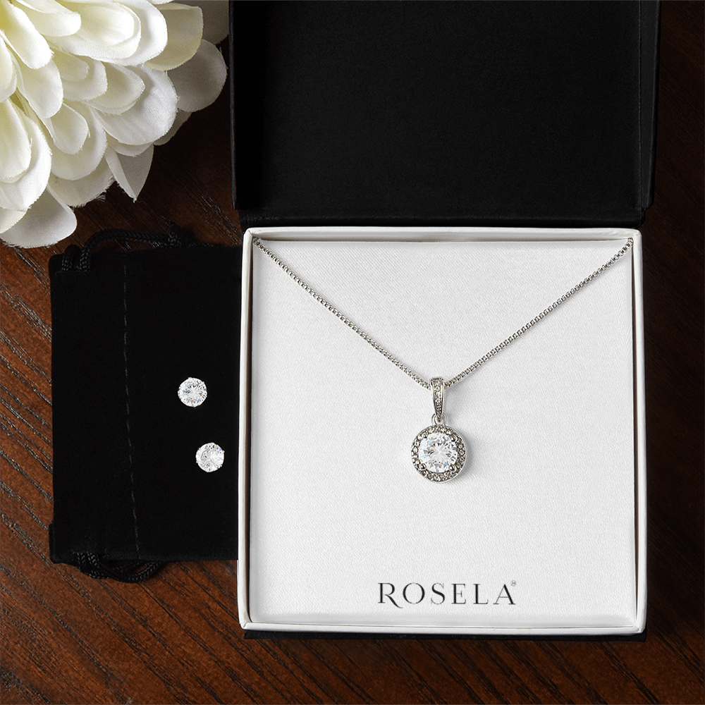 Eternal Hope White Gold Earring & Necklace Set