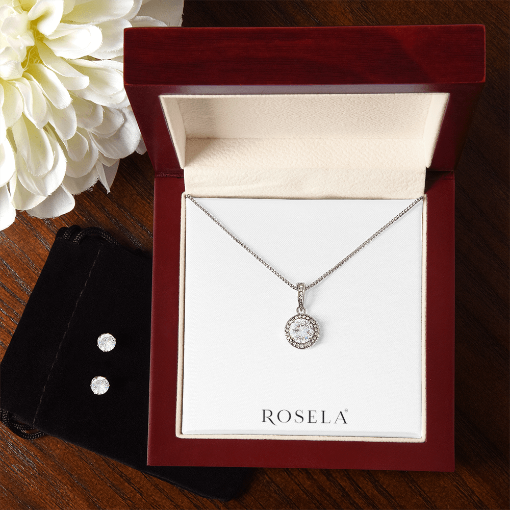 Eternal Hope White Gold Earring & Necklace Set