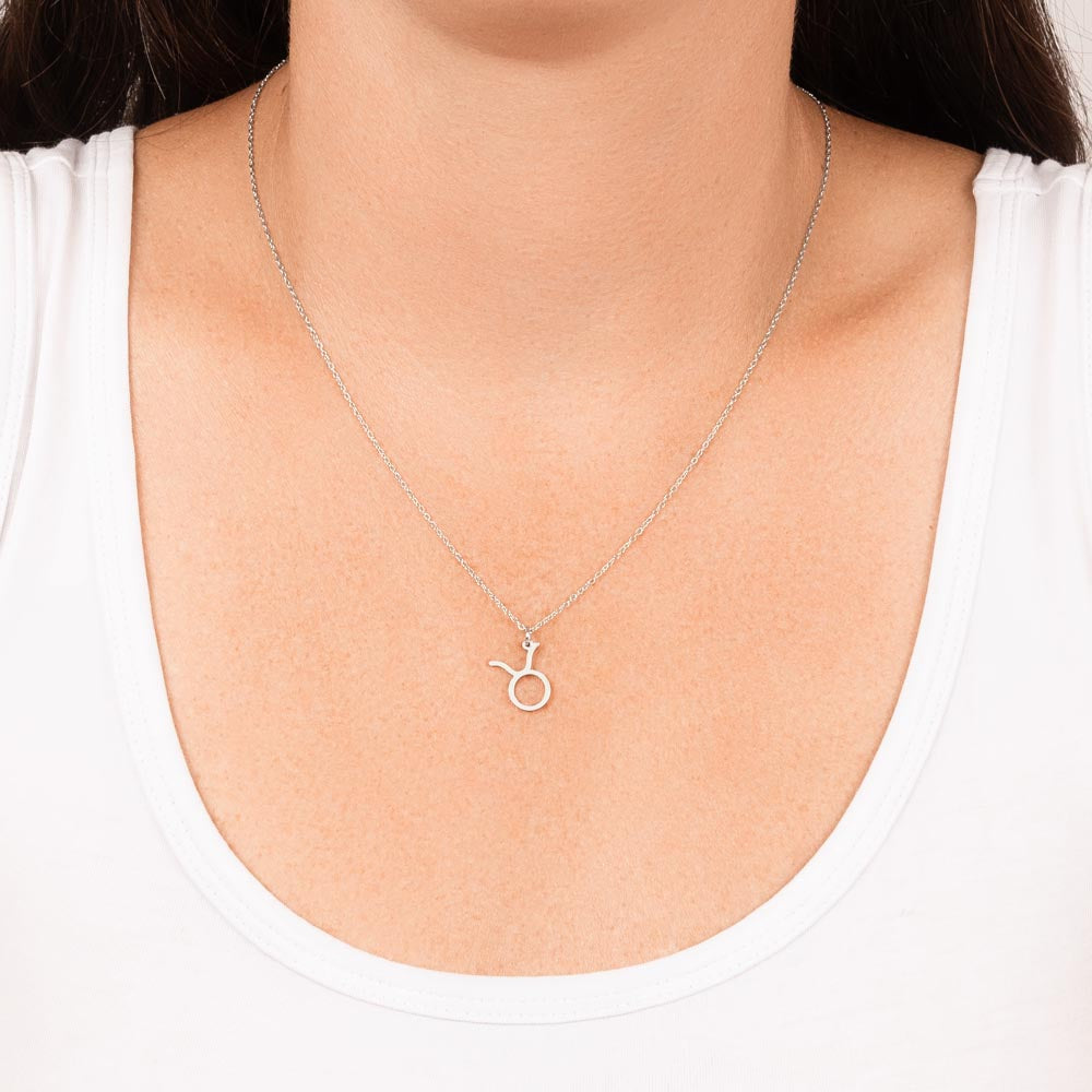 Taurus White Gold Necklace