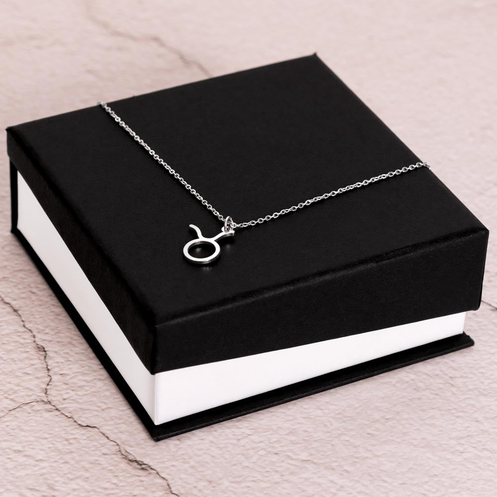 Taurus White Gold Necklace