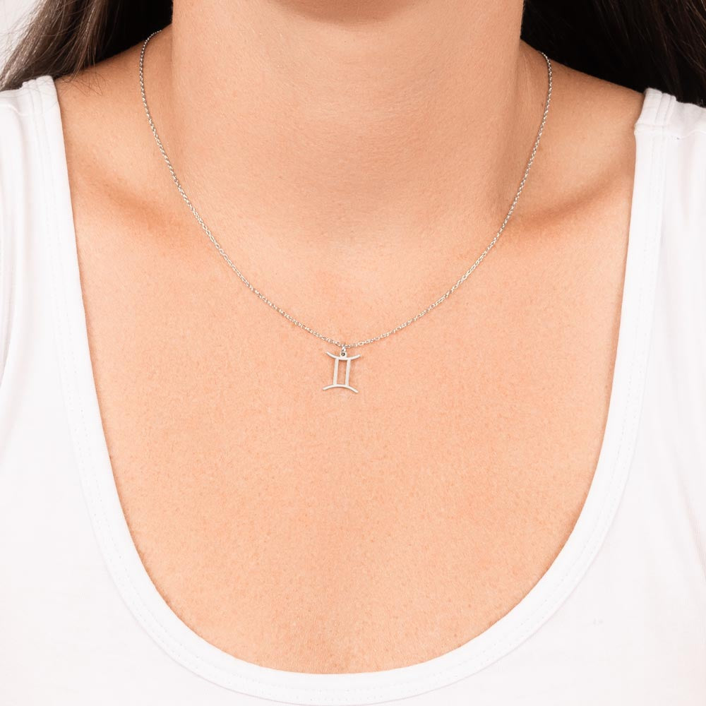 Gemini White Gold Necklace