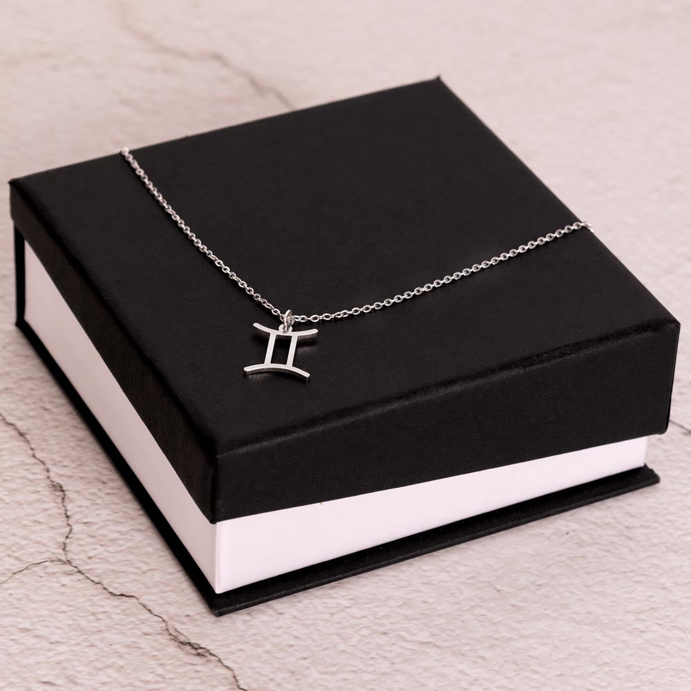 Gemini White Gold Necklace