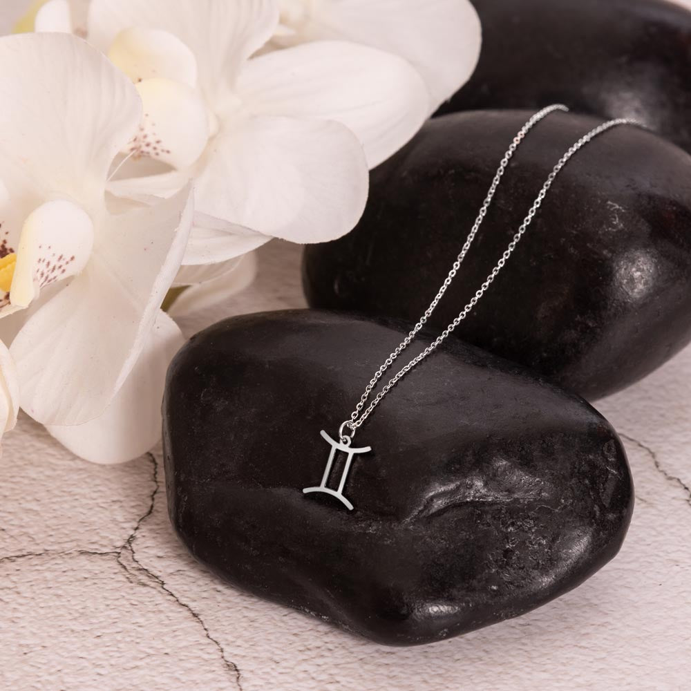 Gemini White Gold Necklace