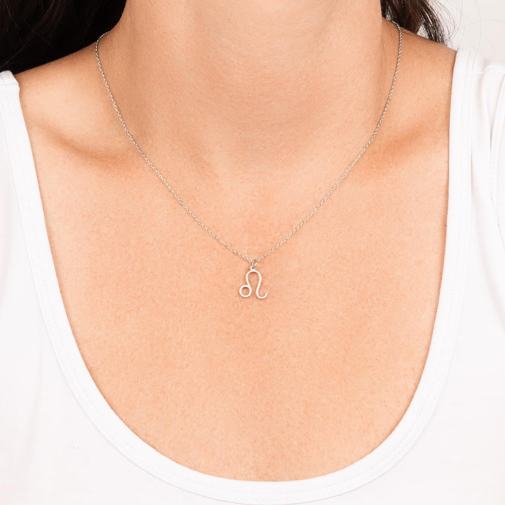 Leo White Gold Necklace