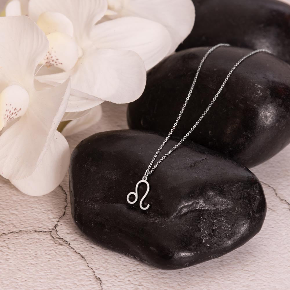 Leo White Gold Necklace