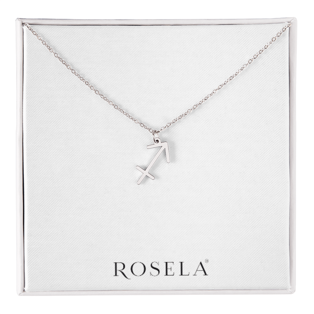 Sagittarius White Gold Necklace