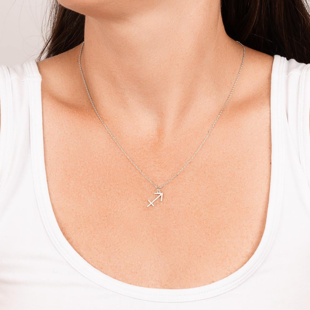 Sagittarius White Gold Necklace