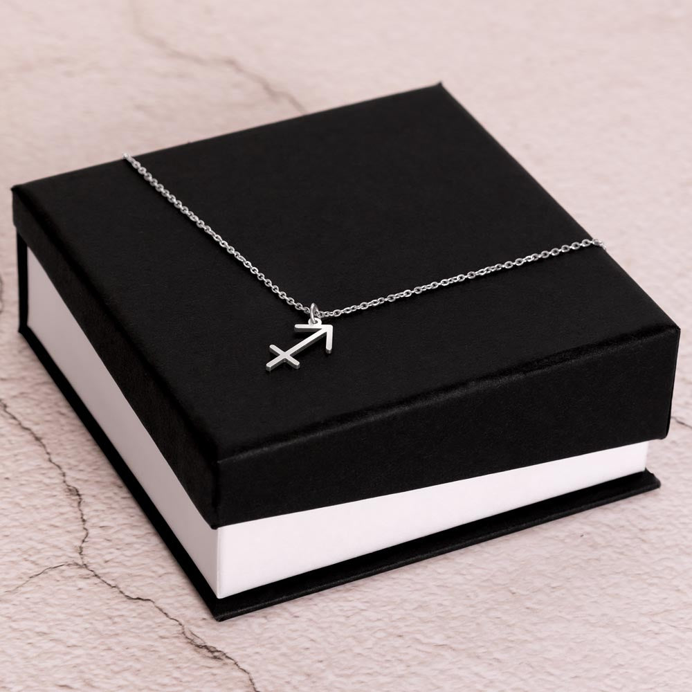 Sagittarius White Gold Necklace
