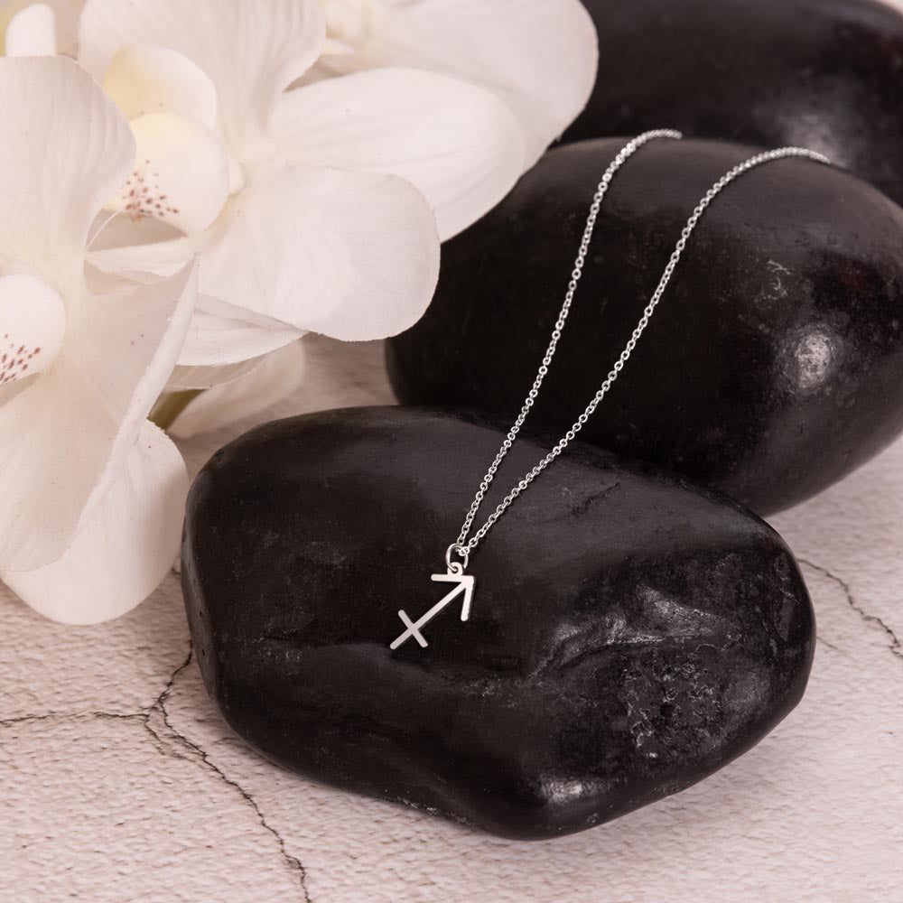 Sagittarius White Gold Necklace