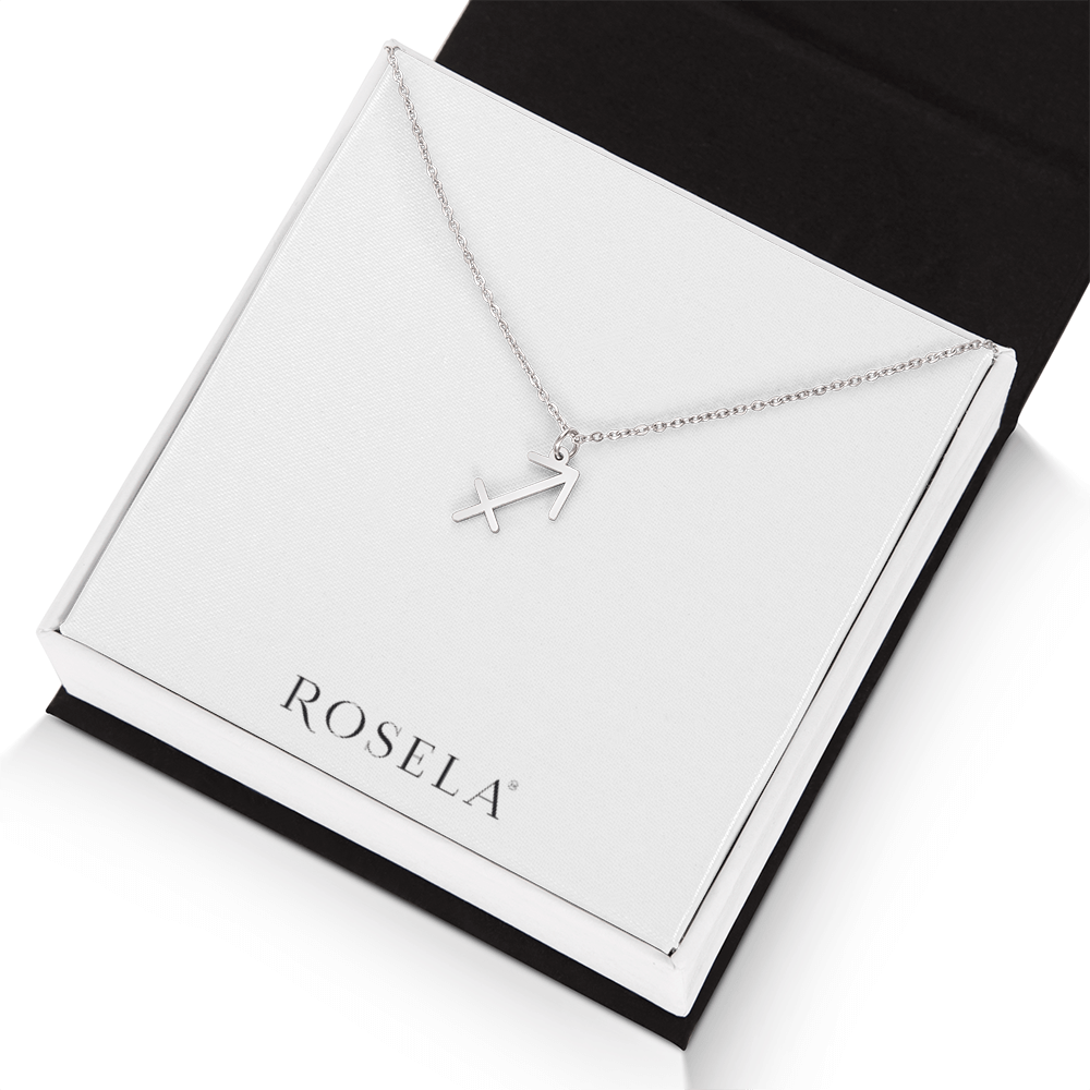 Sagittarius White Gold Necklace