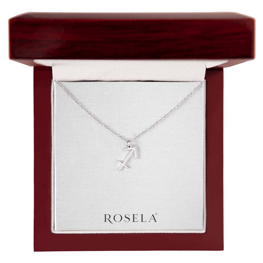 Sagittarius White Gold Necklace