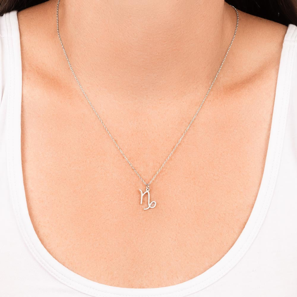 Capricorn White Gold Necklace