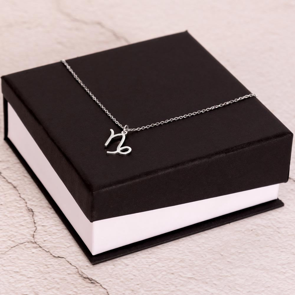 Capricorn White Gold Necklace