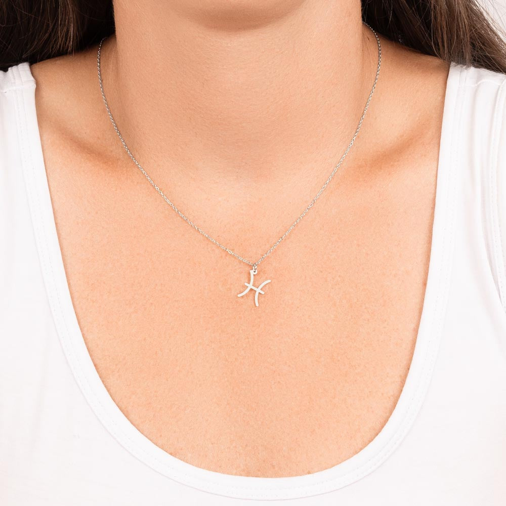 Pisces White Gold Necklace