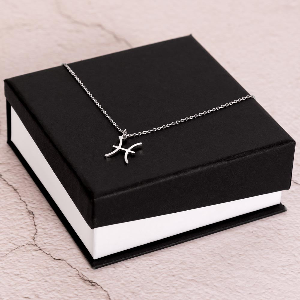 Pisces White Gold Necklace