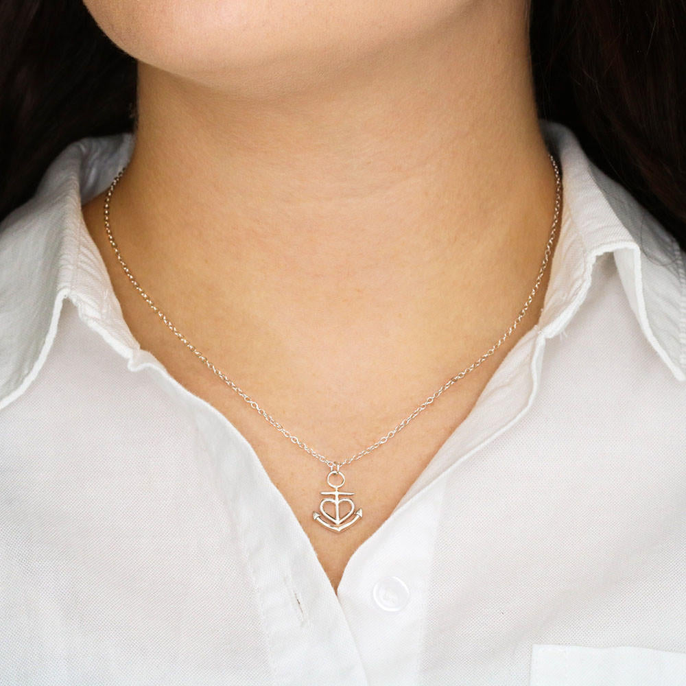 Anchor White Gold Necklace