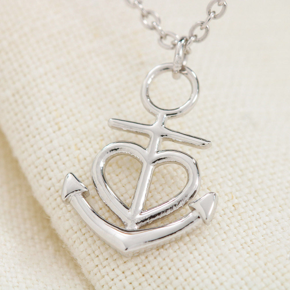Anchor White Gold Necklace