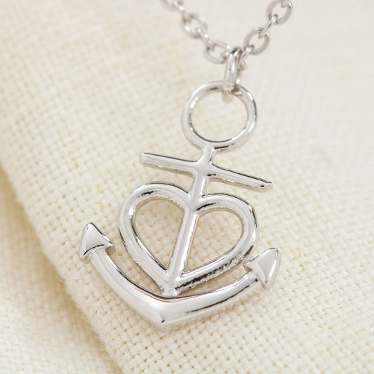 Anchor White Gold Necklace