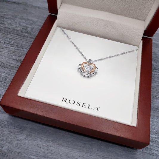 White & Gold Crown Necklace