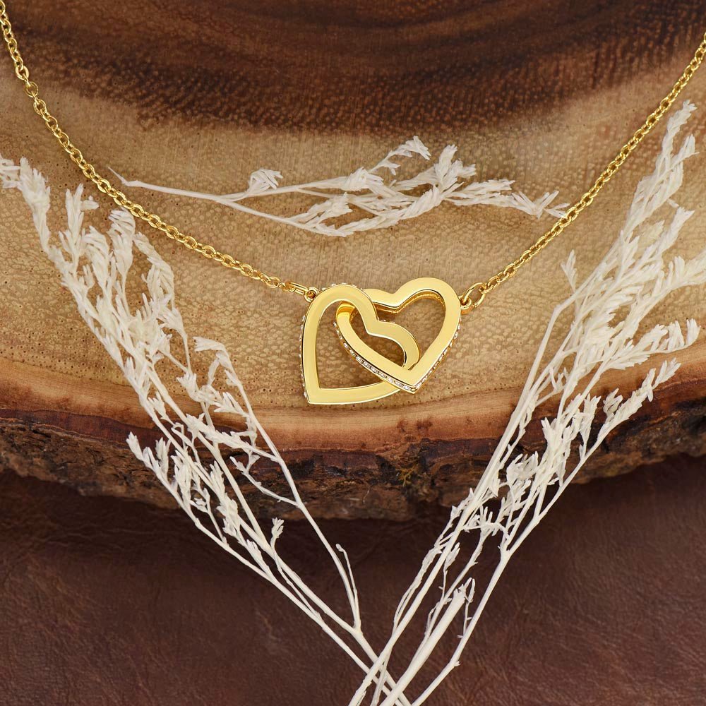 Interlocking Hearts Gold Necklace - Rosela