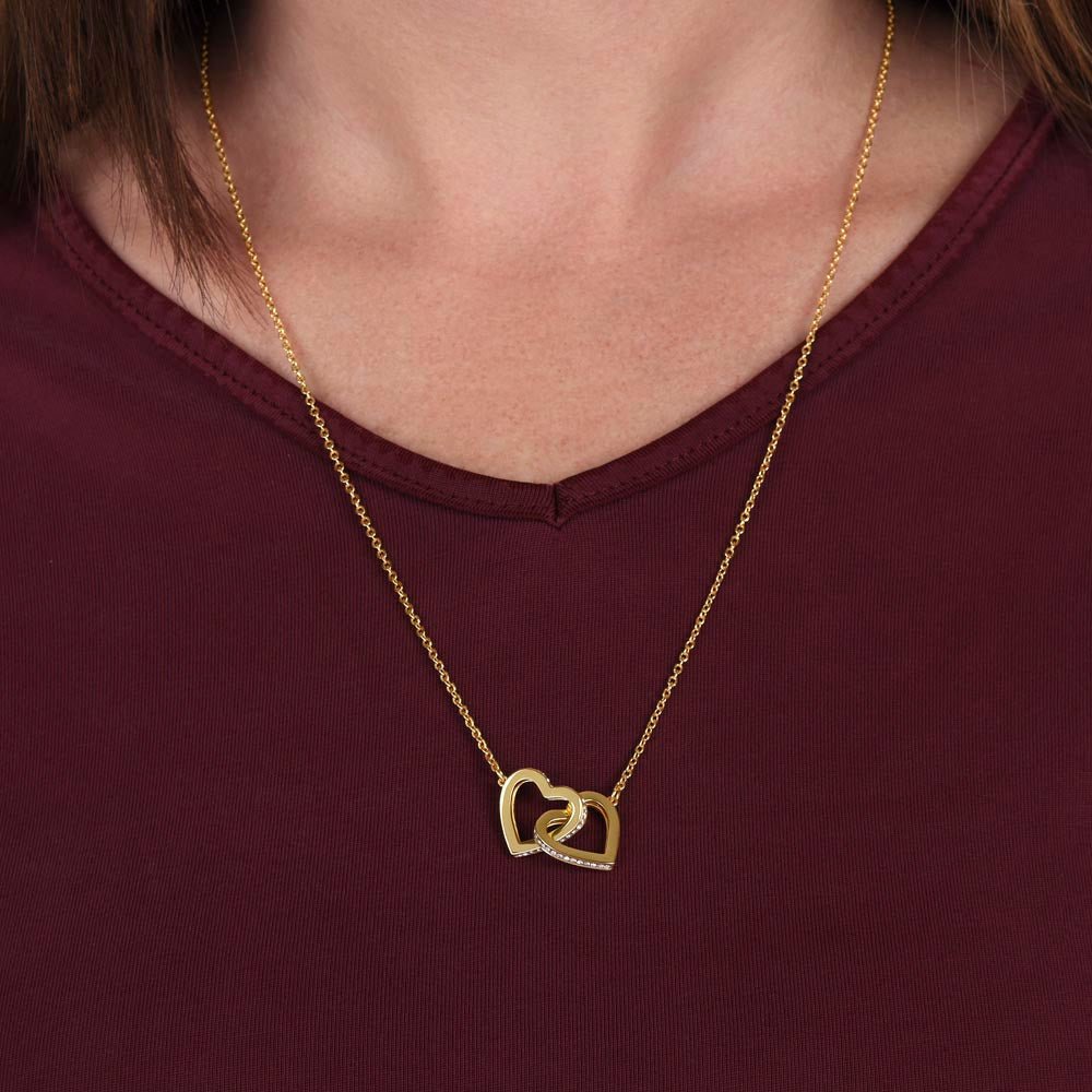 Interlocking Hearts Gold Necklace - Rosela