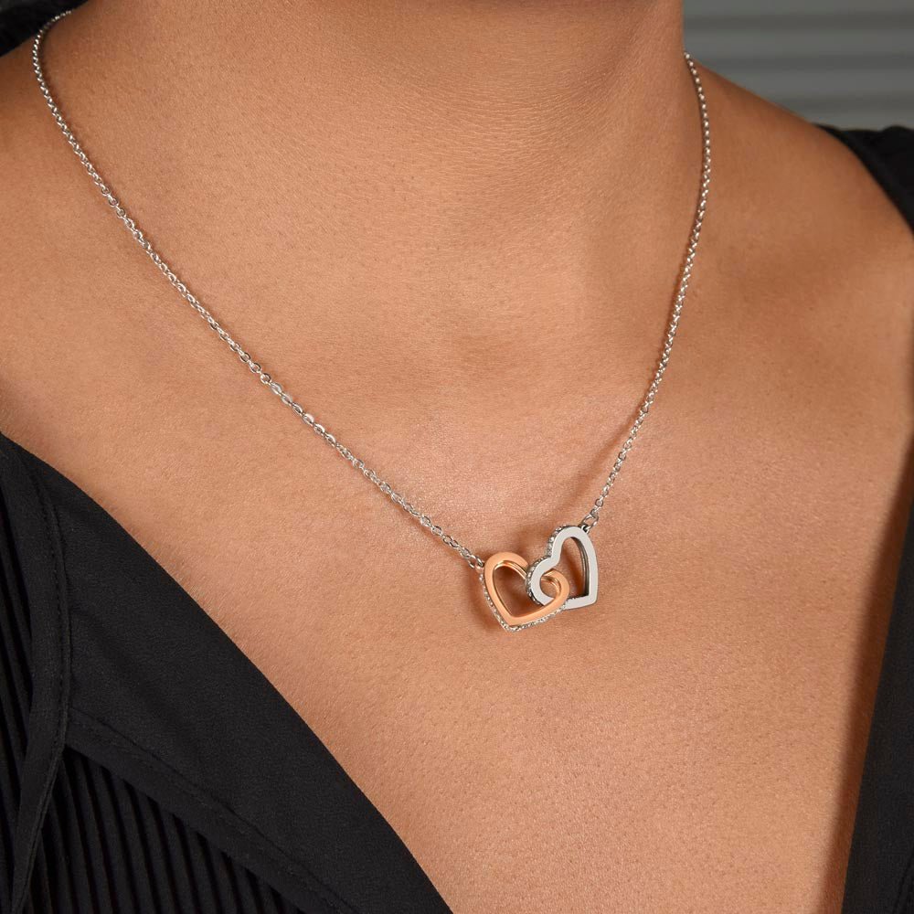 Interlocking Hearts White Gold Necklace - Rosela
